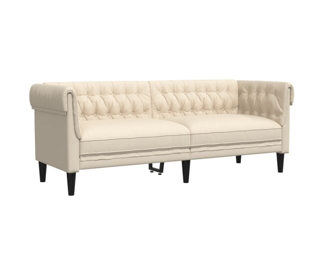 Sofá Chesterfield de 3 plazas - sofá de salón lino