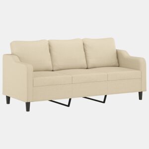 Sofá de 3 lugares - Sofá fixo tecido 180 cm cor creme