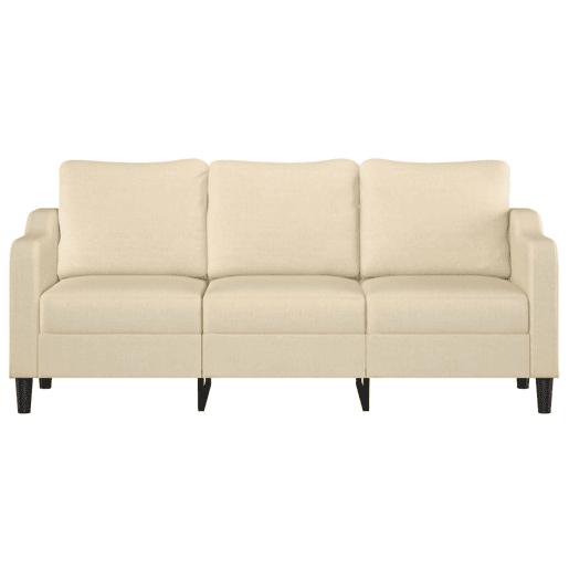Sofá de 3 lugares - Sofá fixo tecido 180 cm cor creme Sofá de 3 lugares - Sofá fixo tecido 180 cm cor creme