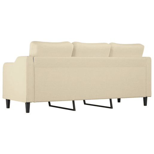 Sofá de 3 lugares - Sofá fixo tecido 180 cm cor creme Sofá de 3 lugares - Sofá fixo tecido 180 cm cor creme