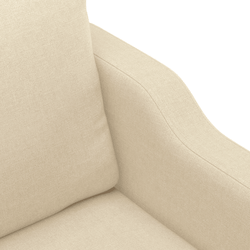 Sofá de 3 lugares - Sofá fixo tecido 180 cm cor creme Sofá de 3 lugares - Sofá fixo tecido 180 cm cor creme