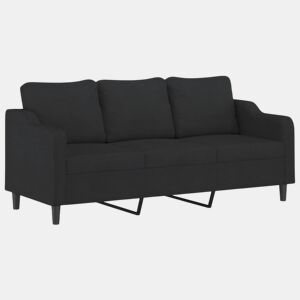 Sofá de 3 lugares - Sofá fixo tecido 180 cm preto