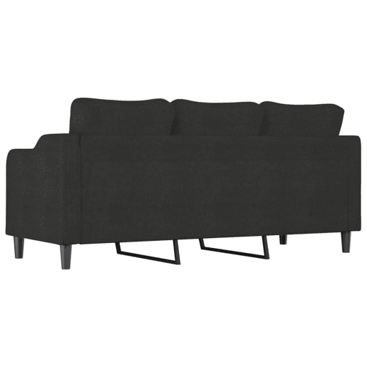 Sofá de 3 lugares - Sofá fixo tecido 180 cm preto