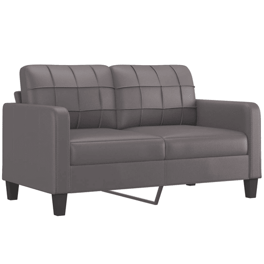 Sofá de 2 lugares - Sofá fixo 140 cm couro artificial cinza
