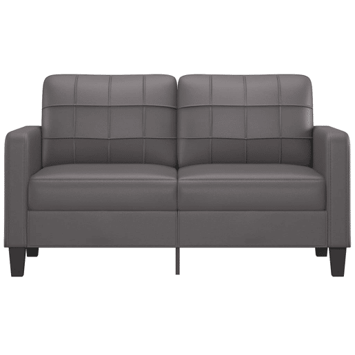 Sofá de 2 lugares - Sofá fixo 140 cm couro artificial cinza