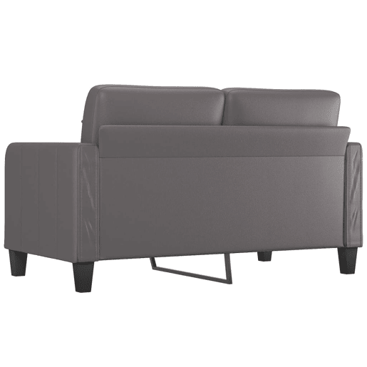 Sofá de 2 lugares - Sofá fixo 140 cm couro artificial cinza