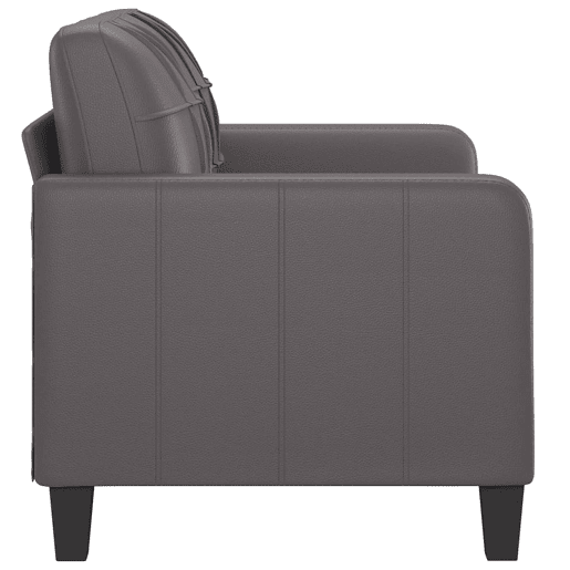 Sofá de 2 lugares - Sofá fixo 120 cm couro artificial cinza Sofá de 2 lugares - Sofá fixo 120 cm couro artificial cinza