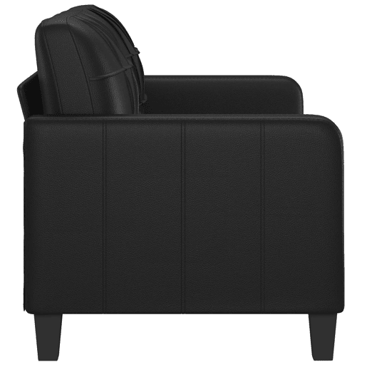 Sofá de 2 lugares - Sofá fixo 140 cm couro artificial preto