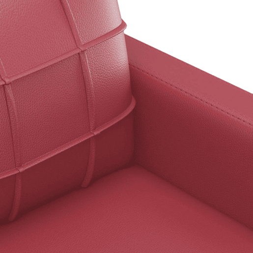 Sofá de 2 lugares - Sofá fixo 140 cm couro artificial vermelho tinto