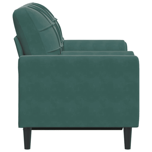 Sofá 2 lug. - Sofá fixo c almofadas decorativas 120 cm veludo verde-escuro