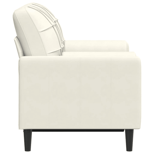Sofá 2 lugares - Sofá fixo c almofadas decorativas 120 cm veludo creme
