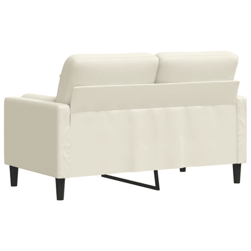 Sofá 2 lugares - Sofá fixo c almofadas decorativas 120 cm veludo creme