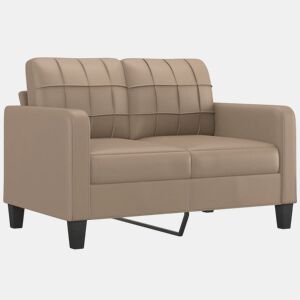 Sofá de 2 lugares - Sofá fixo 120 cm couro artificial cor cappuccino