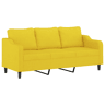 Sofá de 3 lugares - Sofá fixo 180 cm tecido amarelo-claro