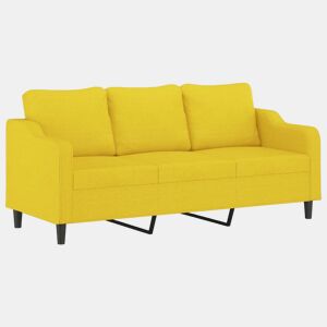 Sofá de 3 lugares - Sofá fixo 180 cm tecido amarelo-claro