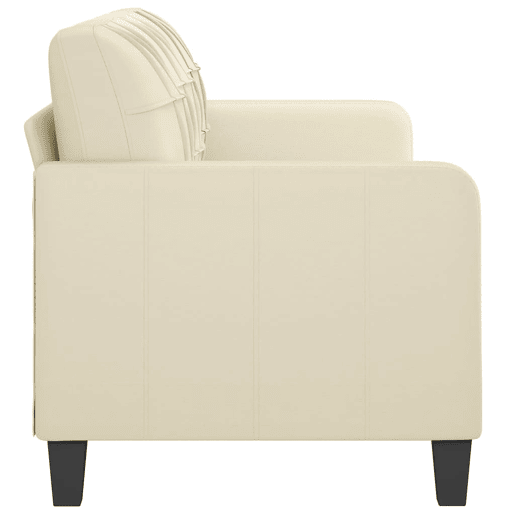 Sofá de 3 lugares - Sofá fixo 180 cm couro artificial cor creme