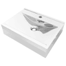 Lavatório - Lavabo - Pia de banheiro com extravasamento 60x46x16 cm cerâmica prateado