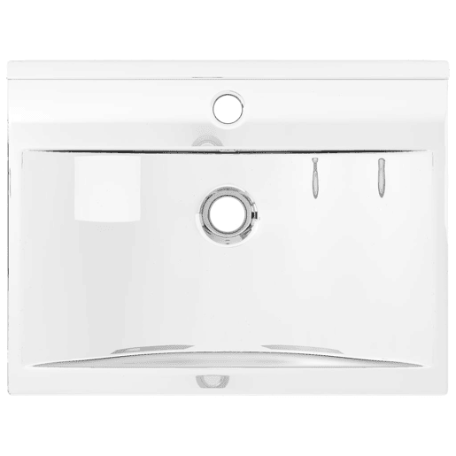Lavatório - Lavabo - Pia de banheiro com extravasamento 60x46x16 cm cerâmica prateado