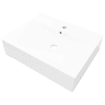 Lavatório - Lavabo - Pia de banheiro cerâmico retangular luxososo branco, furo torneira 60x46cm
