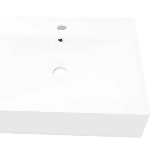 Lavatório - Lavabo - Pia de banheiro cerâmico retangular luxososo branco, furo torneira 60x46cm