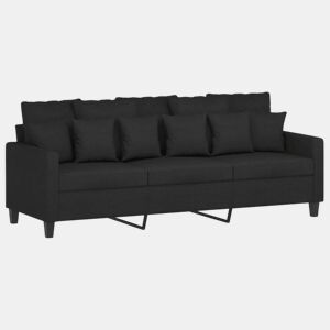 Sofá de 3 lugares - Sofá fixo tecido 180 cm preto