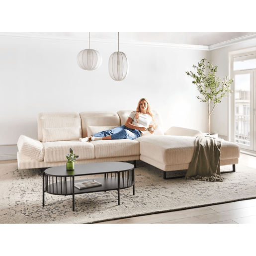 Beliani Sofá de esquina Bombazine IKAST