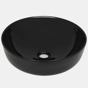 Lavatório - Lavabo - Pia de banheiro redondo em cerâmica 41,5x13,5 cm preto