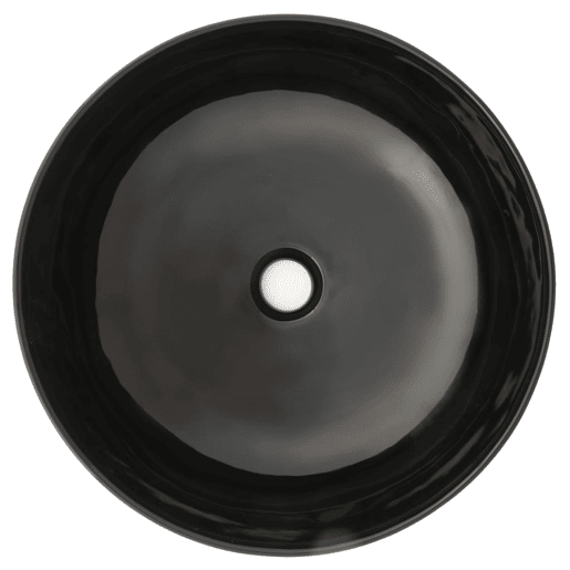Lavatório - Lavabo - Pia de banheiro redondo em cerâmica 41,5x13,5 cm preto