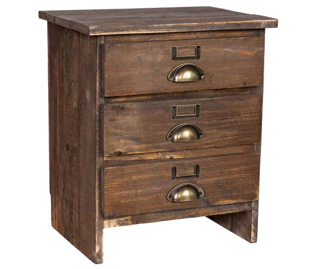Mesita de 3 cajones de madera 40x31x46,5h cm
