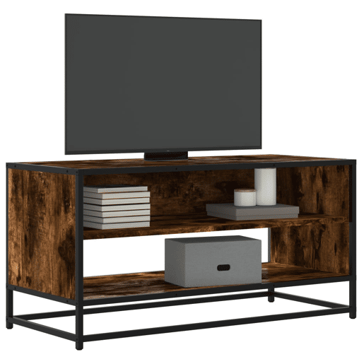 Móvel de TV - Modulo de TV - Armário de TV 91x40x46 cm derivados madeirametal carvalho fumado