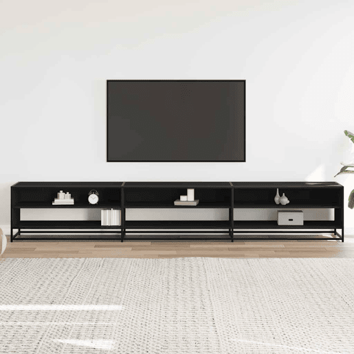 Móvel de TV - Modulo de TV - Armário de TV 270x40x46 cm derivados de madeira preto