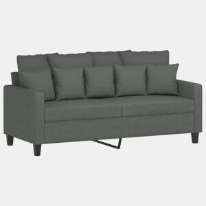Sofá de 2 lugares - Sofá fixo em tecido 140 cm cinzento-escuro