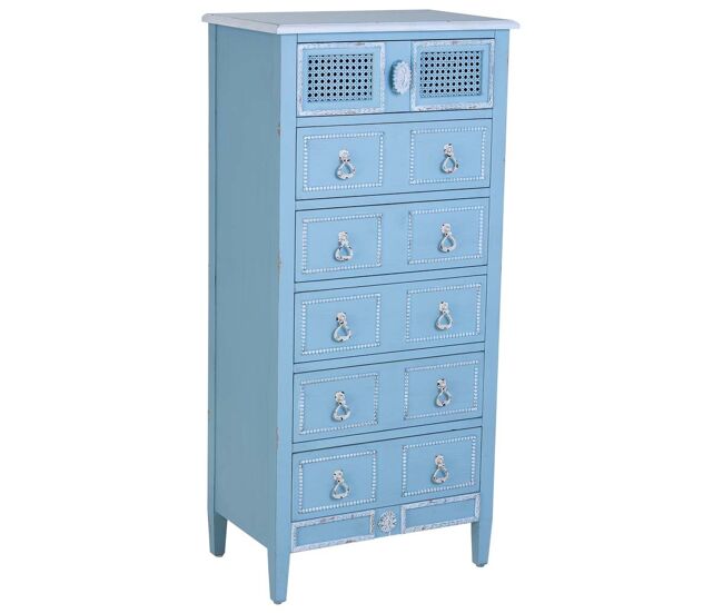 Sinfonier de madera lacada azul 56x36x119h cm