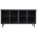 Aparador de metal y madera con vidrio, Aparador de metal y madera con vidrio, Negro