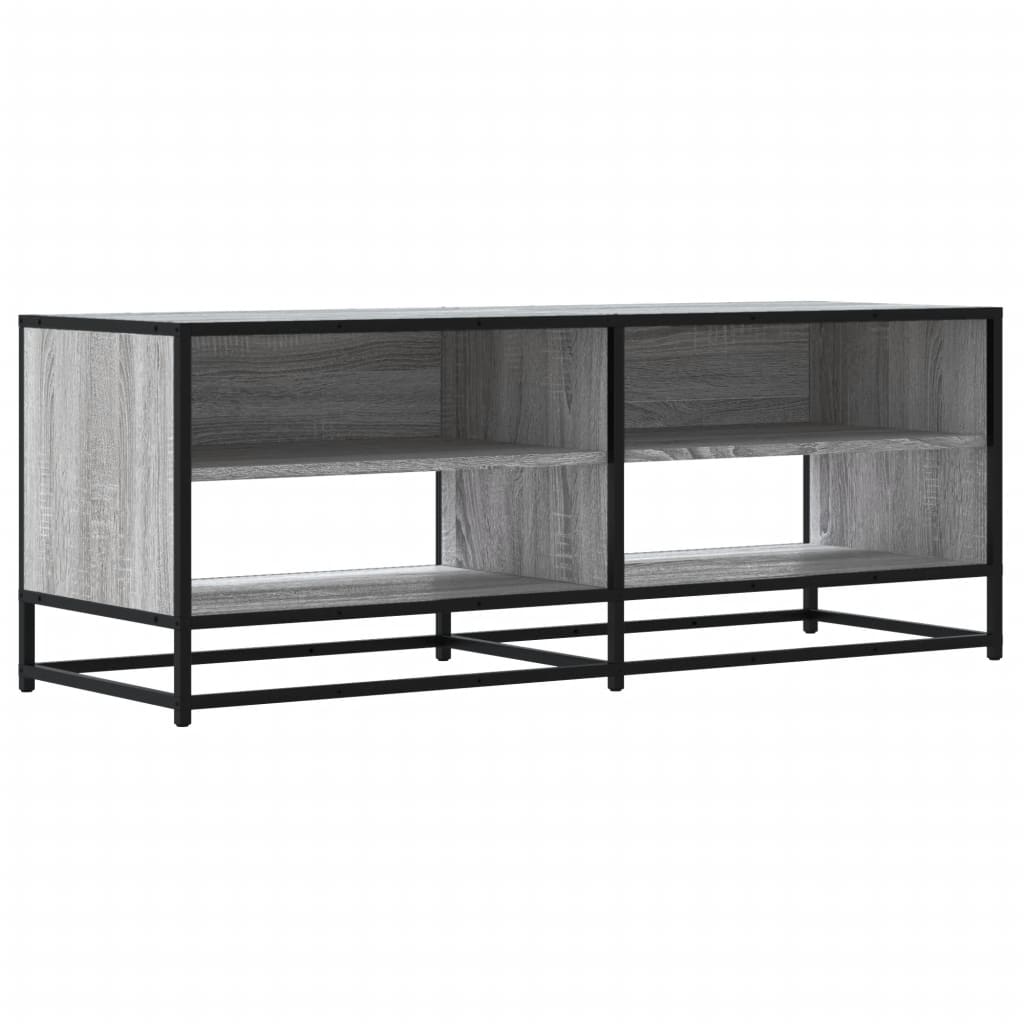 mueble tv - mesa de tv metal y madera ingenieria gris sonoma 1205x40x46 cm