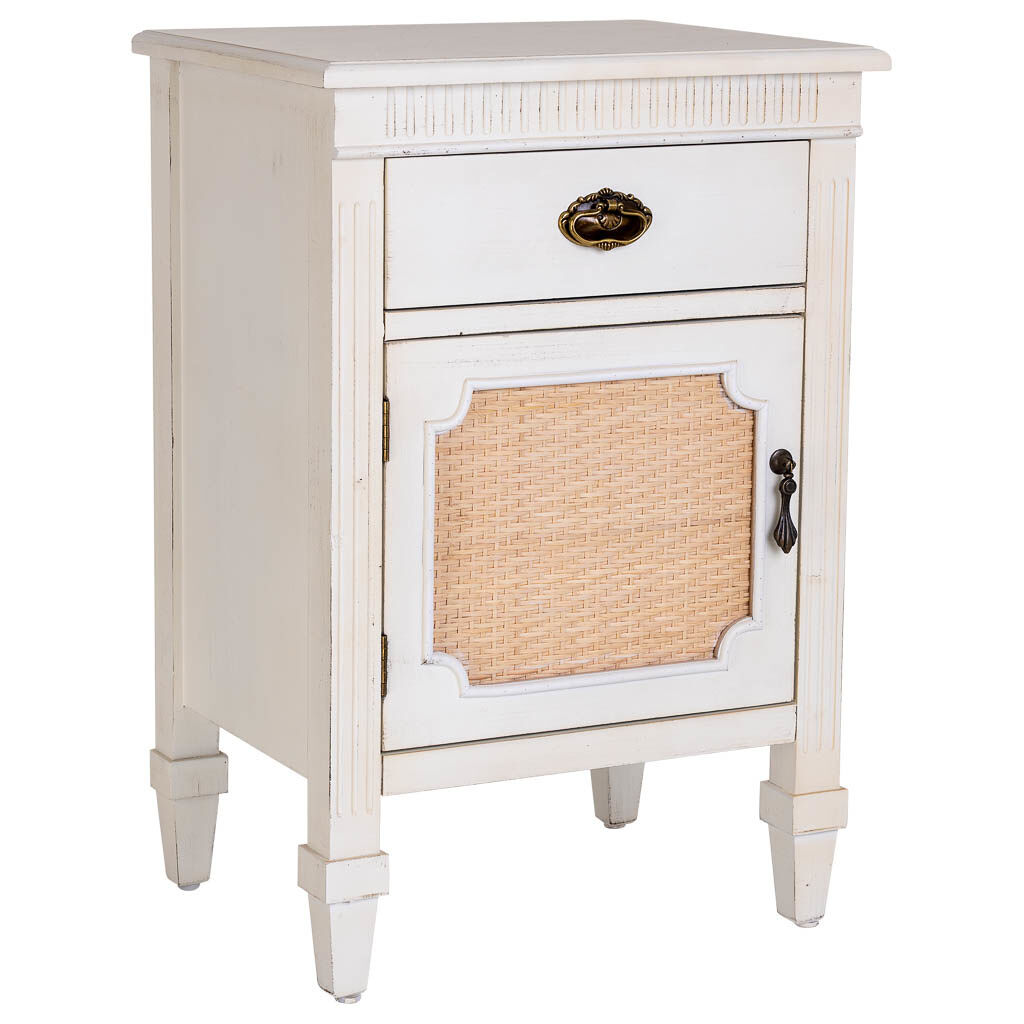 Mesita de madera de 1 cajón y 1 puerta 46