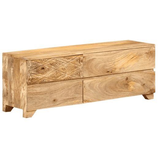 Móvel de TV - Modulo de TV - Armário de TV em madeira de mangueira maciça 110x30x40 cm