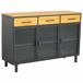 Aparador de vidrio y madera 3 cajones Aparador de vidrio y madera 3 cajones Negro