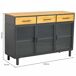 Aparador de vidrio y madera 3 cajones Aparador de vidrio y madera 3 cajones Negro