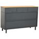 Aparador de vidrio y madera 3 cajones Aparador de vidrio y madera 3 cajones Negro