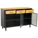 Aparador de vidrio y madera 3 cajones Aparador de vidrio y madera 3 cajones Negro