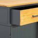 Aparador de vidrio y madera 3 cajones Aparador de vidrio y madera 3 cajones Negro