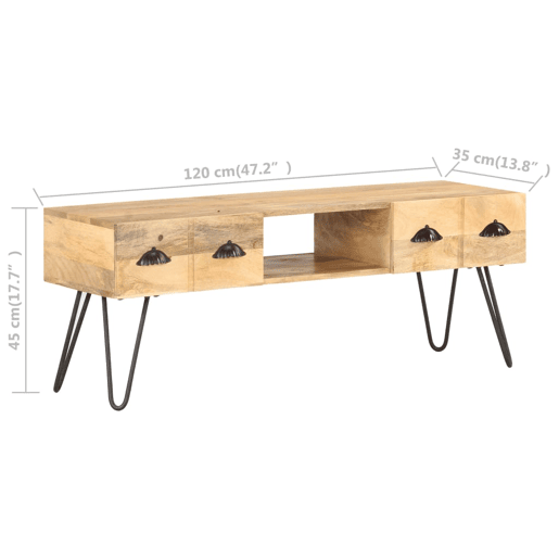 Móvel de TV - Modulo de TV - Armário de TV 120x35x45 cm madeira de mangueira maciça