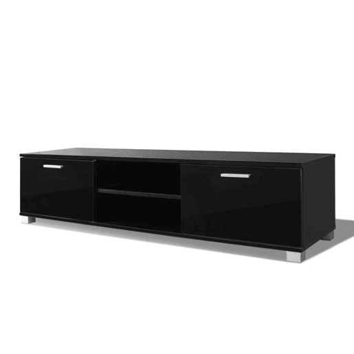 Móvel de TV - Modulo de TV - Armário de TV 140x40,5x35 cm preto brilhante