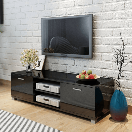 Móvel de TV - Modulo de TV - Armário de TV 140x40,5x35 cm preto brilhante