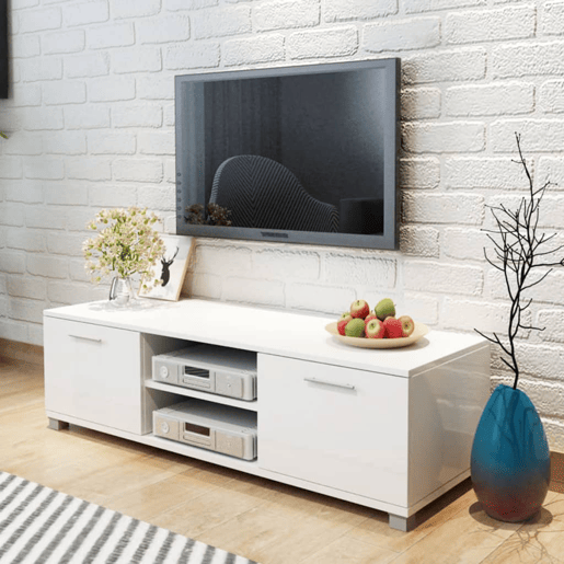 Móvel de TV - Modulo de TV - Armário de TV 120x40,5x35 cm branco brilhante