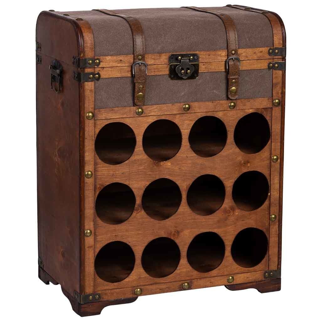 Baúl botellero de madera