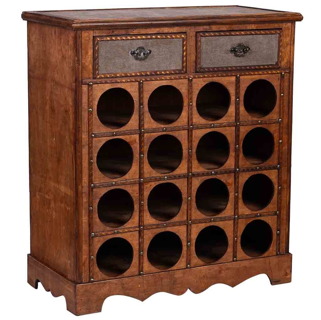 Baul botellero de madera marrón 63x31x69.5h cm