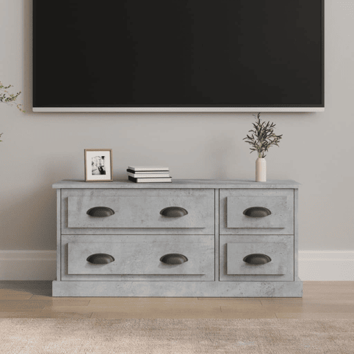 Móvel p TV, Armário de TV 100x35,5x45cm derivados de madeira cinzento cimento