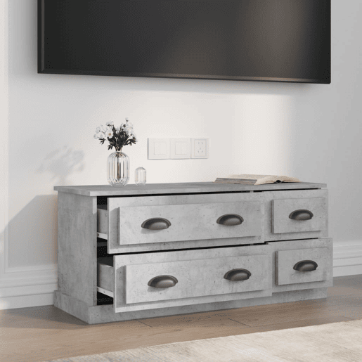 Móvel p TV, Armário de TV 100x35,5x45cm derivados de madeira cinzento cimento